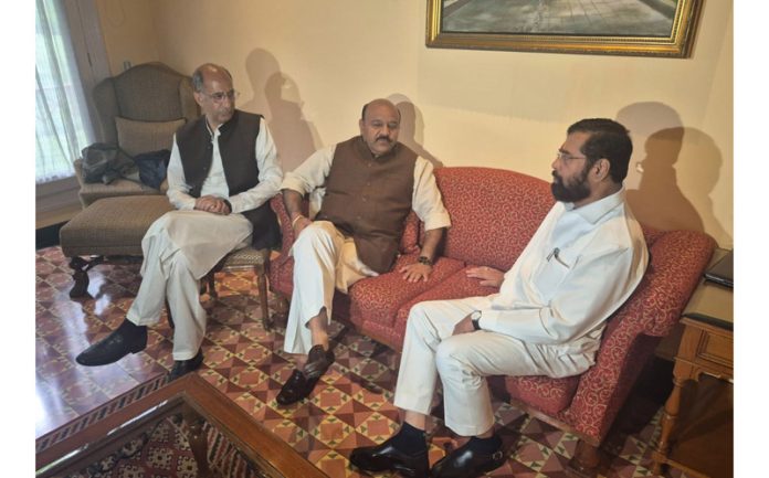 DyCM Surinder Kumar Choudhary along with Advisor to CM Nasir Aslam meeting with DyCM Maharashtra Eknath Shinde.