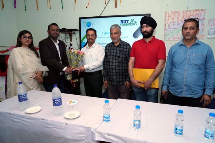 Dignitaries during inauguration of training sessions in different courses at Government Women ITI, Jammu.