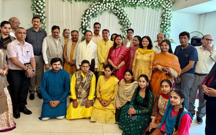 MLA Vikram Randhawa posing along with others during a function held in Jammu. MLA Vikram Randhawa posing along with others during a function held in Jammu.