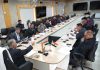 LG Ladakh BD Mishra chairing a meeting on Thursday.
