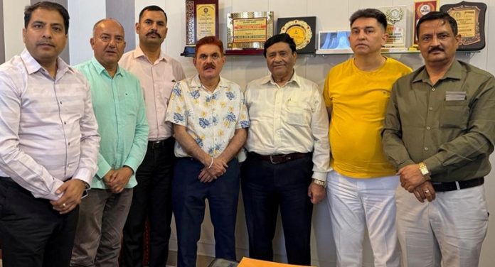 Jammu & Kashmir Private Schools Association members posing during meeting at Jammu on Friday.