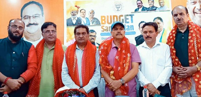 BJP leaders during a function at Jammu on Monday