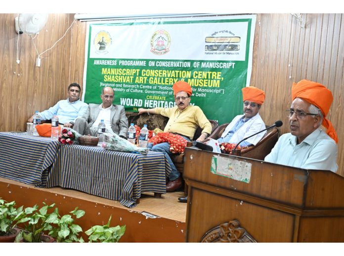 JU Vice Chancellor speaking at the exhibition-cum-workshop.