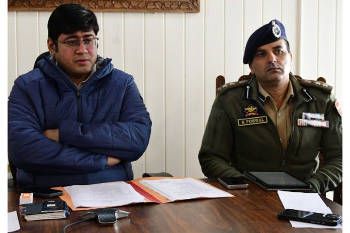 DC Ganderbal chairing a meeting on Monday.
