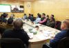Chief Secretary Dr Pawan Kotwal chairing a meeting in Leh on Thursday.