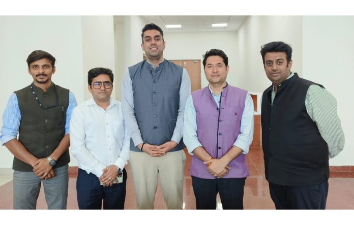 Members of CII J&K posing with Dr Vivek Sharma, CIO in Jammu on Tuesday. Members of CII J&K posing with Dr Vivek Sharma, CIO in Jammu on Tuesday.
