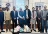 Anil Goyal, Director, J&K Bank posing along with others during an event held at Srinagar on Thursday.