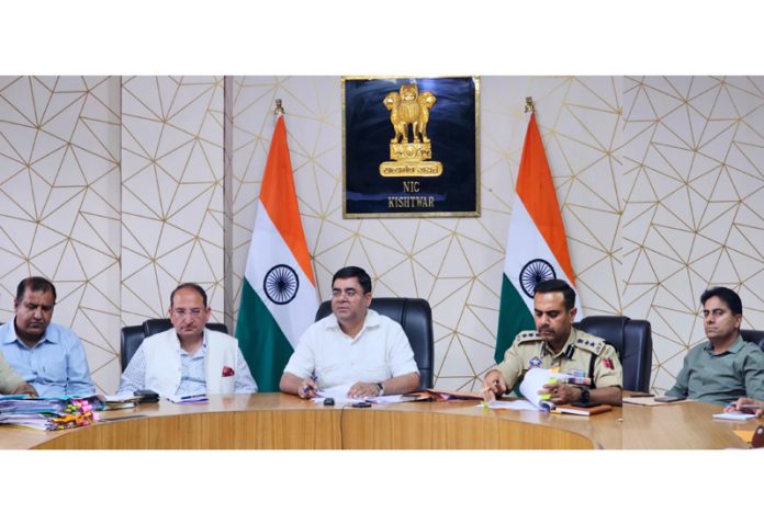 DC Kishtwar chairing District Level NCORD, Machail Yatra 2025.