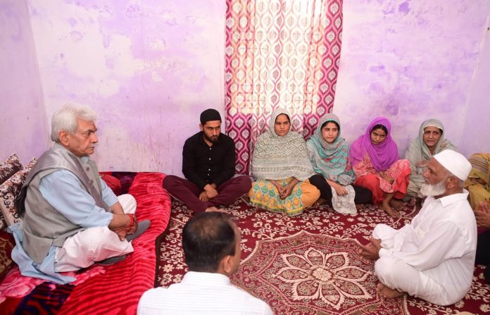 LG Sinha Meets Family Of Civilian Killed In Pak Shelling In Jammu, Assures Support