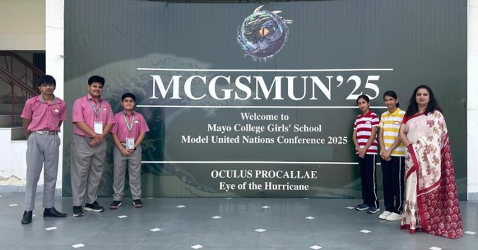 Jodhamal students posing during a programme.