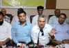 Members of Industrial Association Ghatti (Kathua) addressing press conference in Jammu. -Excelsior/Rakesh