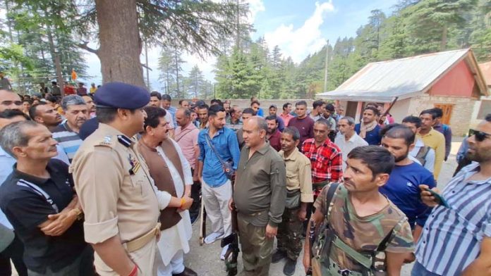SSP Doda Sandeep Mehta interacting with VDG members in remote Bhaderwah area on Saturday.