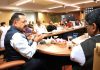 Union Minister Dr Jitendra Singh chairing a high-level meeting of Department of Science & Technology at Technology Bhawan, New Delhi on Monday.