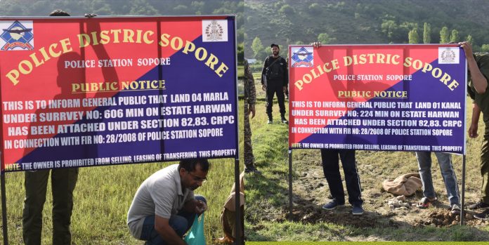 Police Attach Properties Of 3 PaK & PoJK Based Terror Handlers In Sopore Police Attach Properties Of 3 PaK & PoJK Based Terror Handlers In Sopore