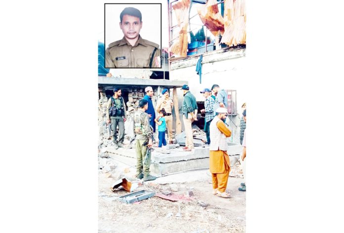 Senior officers assessing damage caused in shelling in Poonch. (Inset) Martyr BSF jawan Deepak Chimngakham. Senior officers assessing damage caused in shelling in Poonch. (Inset) Martyr BSF jawan Deepak Chimngakham.