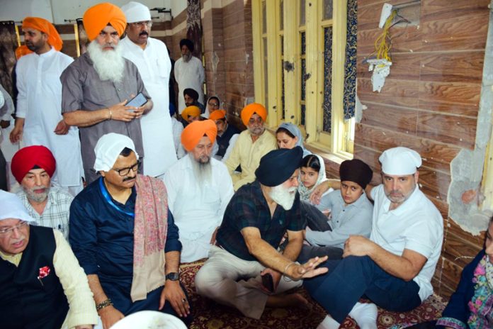 AICC leader Rahul Gandhi meeting Pak shelling affected families in Poonch on Saturday. —Excelsior/Waseem