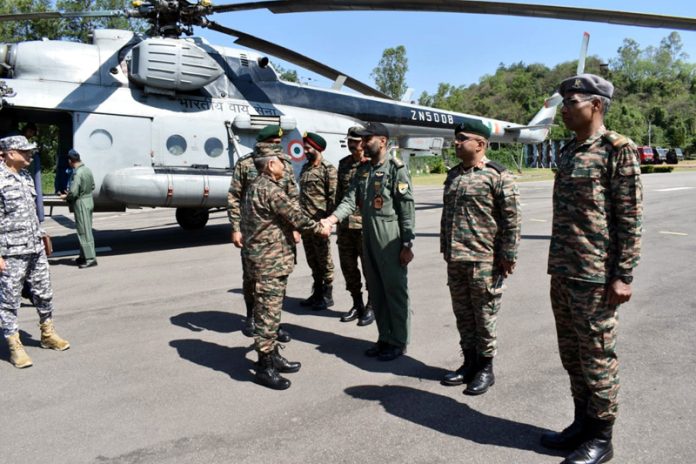 Chief of Defence Staff Gen Anil Chauhan at Northern Command in Udhampur on Sunday.