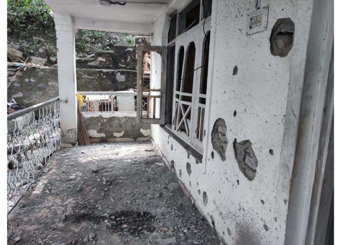 A house damaged in Pak shelling in Ur. -Excelsior/Aabid Nabi