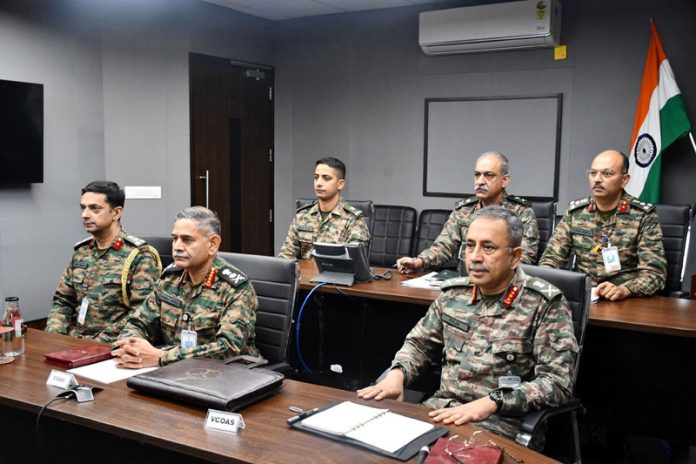 Chief of Army Staff General Upendra Dwivedi reviewed the security situation during a meeting with the Army Commanders at the western borders on Sunday. (UNI ) Chief of Army Staff General Upendra Dwivedi reviewed the security situation during a meeting with the Army Commanders at the western borders on Sunday. (UNI )