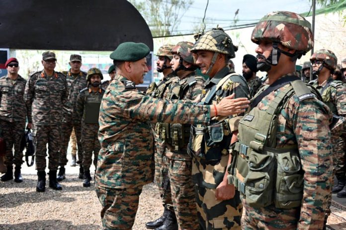 Chief of Army Staff Gen Upendra Dwivedi during a visit to forward areas and posts along the Sunderbani sector on Friday. Chief of Army Staff Gen Upendra Dwivedi during a visit to forward areas and posts along the Sunderbani sector on Friday.