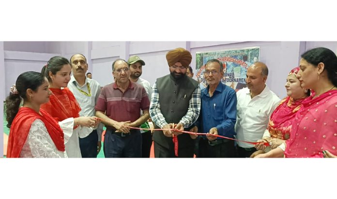 Deputy Commissioner Harvinder Singh inaugurating tournament at Doda.