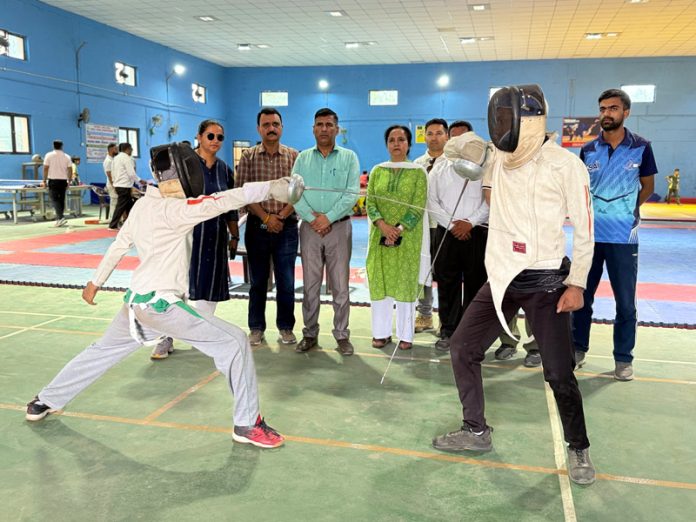 Fencers in action during an event at Udhampur. Fencers in action during an event at Udhampur.