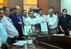 Sushil Sarwan, Managing Director, HSIIDC and Arvind Kumar, Zonal Head, CBI, after signing an MoU on Friday.