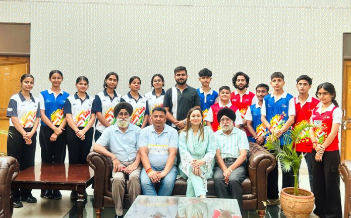 JAMMU, May 26: Thirteen talented athletes from Jammu & Kashmir have been selected to represent the Union Territory at 17th National Kalarippayattu Championship, scheduled from May 30 to June 1, 2025, in Trivandrum, Kerala. The team received a warm send-off from Anissa Nabi, Chief Sports Officer of the J&K Sports Council, who encouraged the athletes to perform with dedication and make the UT proud. She also lauded the Kalarippayattu Association of J&K for its efforts in promoting this traditional martial art. The selected athletes are Nitin Kumar, Chirag Puri, Pratham Vaid, Daiwik Gupta, Sajan Shan, Adharv Singh Pawar, Manvi Sharma, Anandika, Adarishta Manhas, Angel Gupta, Jagriti Sangotra and Aapurti Saini. During the team photo session, dignitaries including Manjeet Singh (Chairman), Lalit K. Gupta (President), T.P. Singh (Veteran Athlete) and Danish Sharma (General Secretary) of the Kalarippayattu Association of J&K, wished the team success.