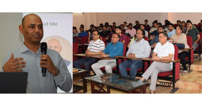 Amit Saxena delivering expert lecture at SMVDU, Katra on Thursday. Amit Saxena delivering expert lecture at SMVDU, Katra on Thursday.