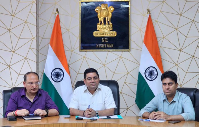 DC Rajesh Kumar Shavan chairing a meeting on Wednesday. DC Rajesh Kumar Shavan chairing a meeting on Wednesday.