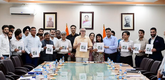 CM Omar Abdullah along with CS Atal Dulloo and others releasing key reports during a meeting on Monday. CM Omar Abdullah along with CS Atal Dulloo and others releasing key reports during a meeting on Monday.