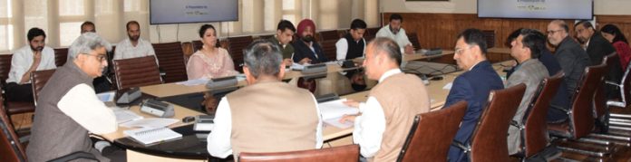 CS Atal Dulloo chairing a meeting on Tuesday. CS Atal Dulloo chairing a meeting on Tuesday.