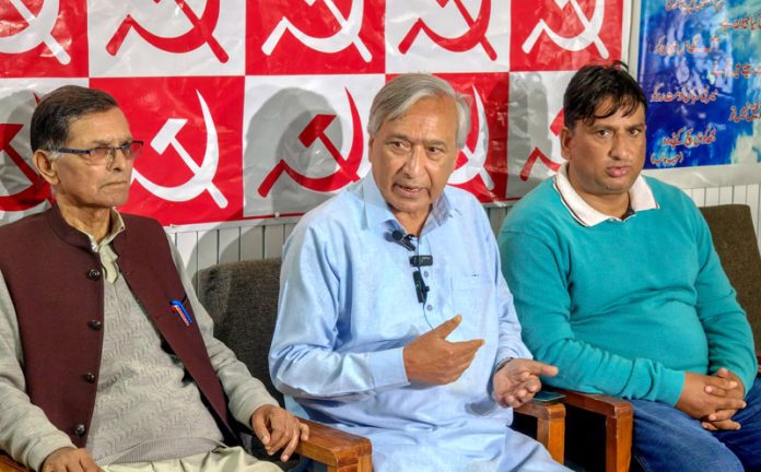 CPI(M) leader and MLA Kulgam, M.Y. Tarigami during a press conference in Srinagar on Monday. — Excelsior/Shakeel CPI(M) leader and MLA Kulgam, M.Y. Tarigami during a press conference in Srinagar on Monday. — Excelsior/Shakeel