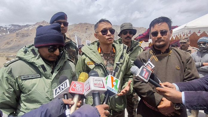 BRO officials briefing media on opening of Leh-Manali NH. BRO officials briefing media on opening of Leh-Manali NH.