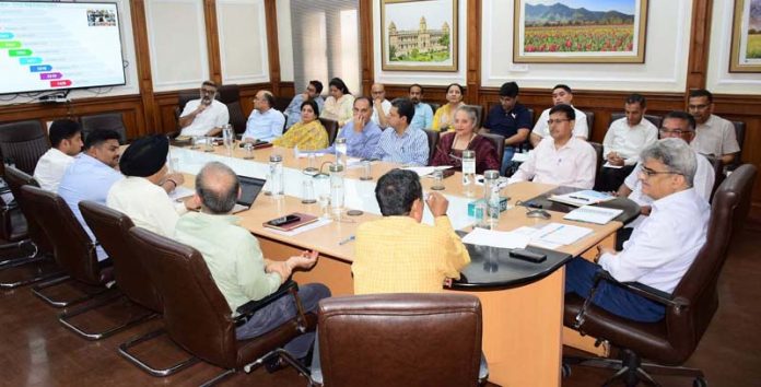 CS Atal Dulloo chairing a meeting on Thursday.