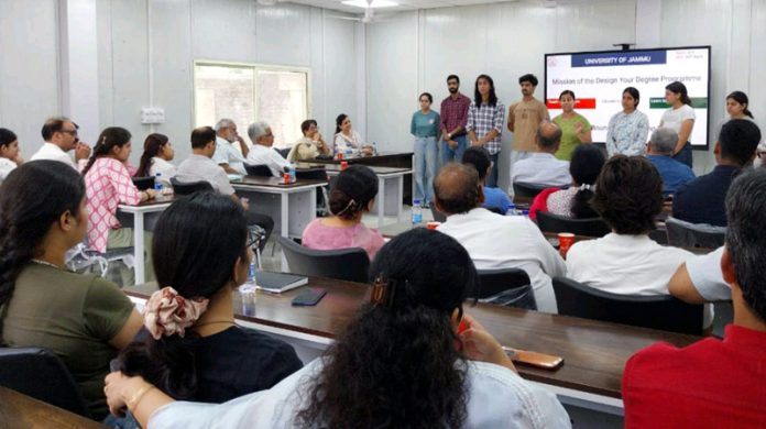 Students interacting with the guests during a function organized at JU.