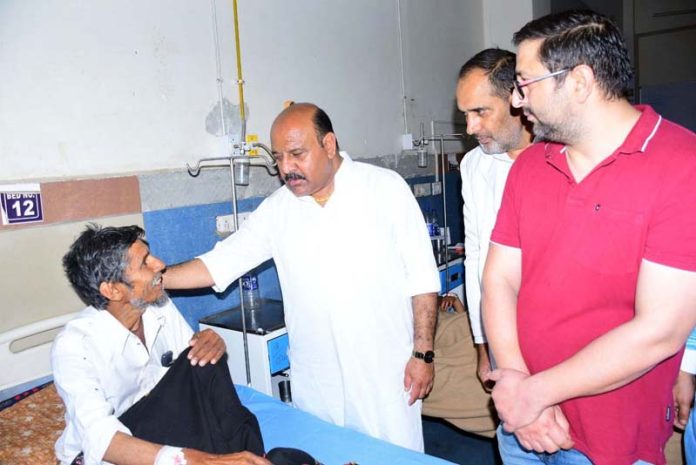 DyCM Surinder Choudhary during visit to GMC Rajouri on Friday.