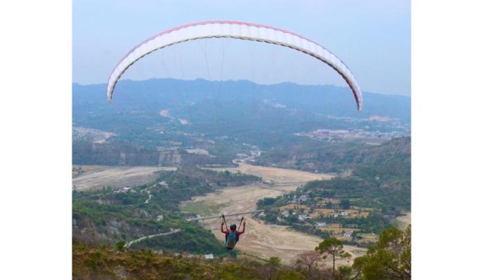 Paragliding on trial at Aithem on Tuesday. Paragliding on trial at Aithem on Tuesday.
