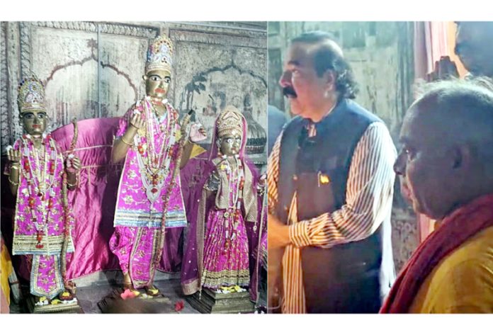 Ajatshatru Singh (former Minister) offering prayers at Sui Simbli Raghunath Ji Temple in Akhnoor. Ajatshatru Singh (former Minister) offering prayers at Sui Simbli Raghunath Ji Temple in Akhnoor.