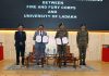 Representatives from Fire & Fury Corps and University of Ladakh during signing of MoU in Leh on Thursday.