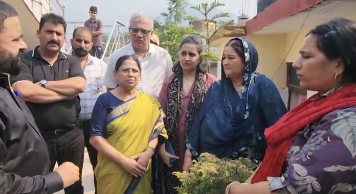 TMC delegation during visit to Pak shelling hit Poonch city on Thursday. -Excelsior/Waseem