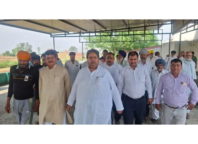 Cong leader Raman Bhalla during visit to border villages in Samba.