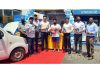 BPCL dignitaries launching vehicle care initiative, 'Gaadi Ko Thanda Pilaya Kya' at KN Filling Station in Jammu on Friday.