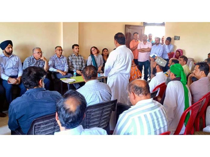 Officers during an outreach camp at a tribal village of Samba district on Friday.