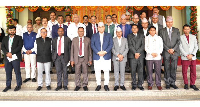 Kamal Bahadur Shah, CM of Sudurpaschim Province, Nepal along with others during visit at NHPC Corporate office on Thursday.