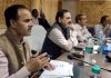Secretary School Education, Ram Nivas Sharma chairing a meeting at Srinagar on Friday.