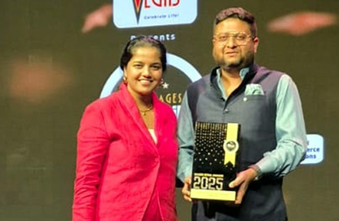 Mayank Agarwal, Director of Mohanlal Sons receiving an award on Thursday. Mayank Agarwal, Director of Mohanlal Sons receiving an award on Thursday.