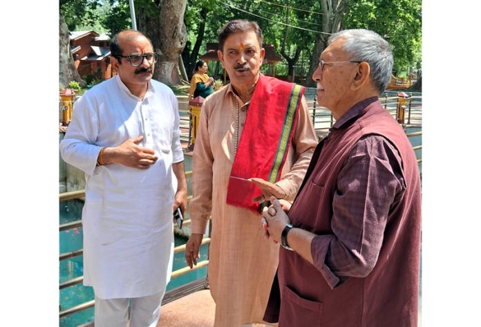 Dr P S Pathania, president of the Jammu & Kashmir DT during visit to Mata Kheer Bhawani Temple in Srinagar. Dr P S Pathania, president of the Jammu & Kashmir DT during visit to Mata Kheer Bhawani Temple in Srinagar.
