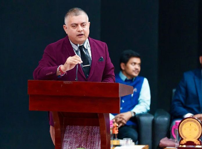 Secretary, Information & Communication Technology, Mizoram, Amit Sharma addressing a workshop on Wednesday.