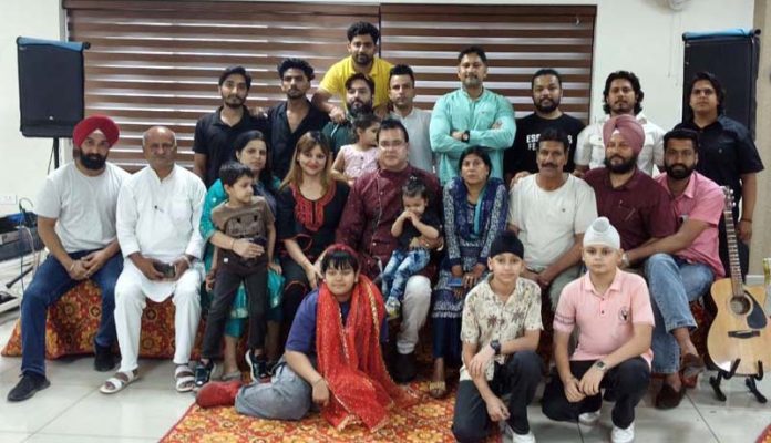 JKSM president Jayesh Gupta along with artists during a function in Jammu. JKSM president Jayesh Gupta along with artists during a function in Jammu.